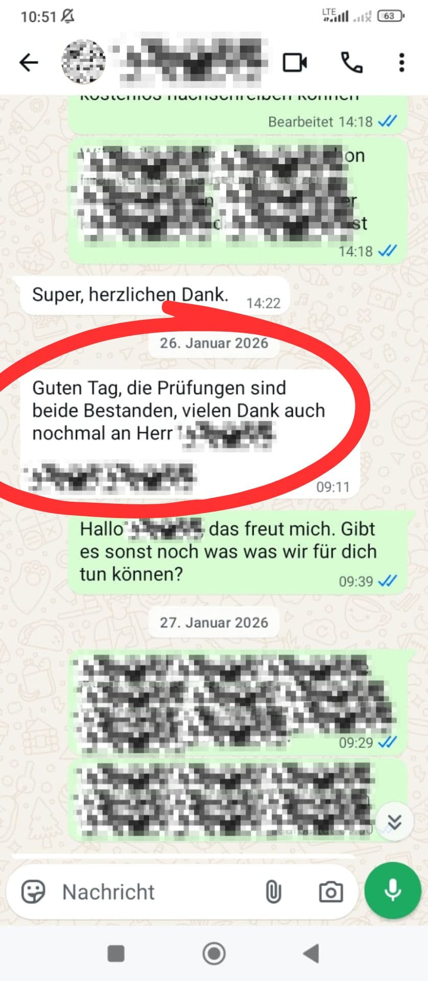 WhatsApp-Kundenfeedback an dein-ghostwriter.de, Nachricht 4 von 9
