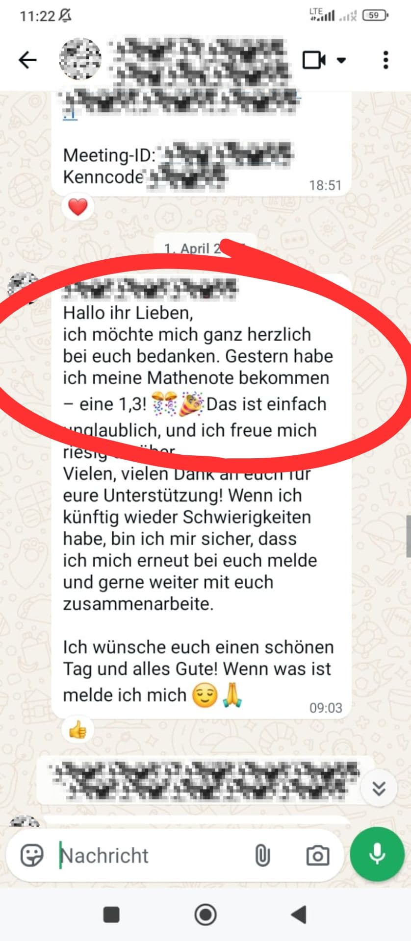 WhatsApp-Kundenfeedback an dein-ghostwriter.de, Nachricht 6 von 9