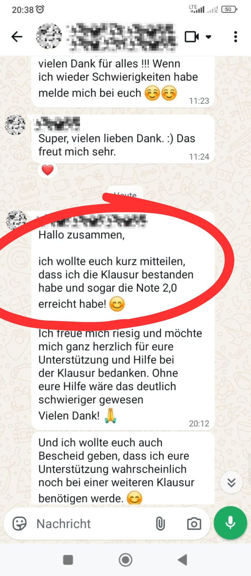 WhatsApp-Kundenfeedback an dein-ghostwriter.de, Nachricht 9 von 9
