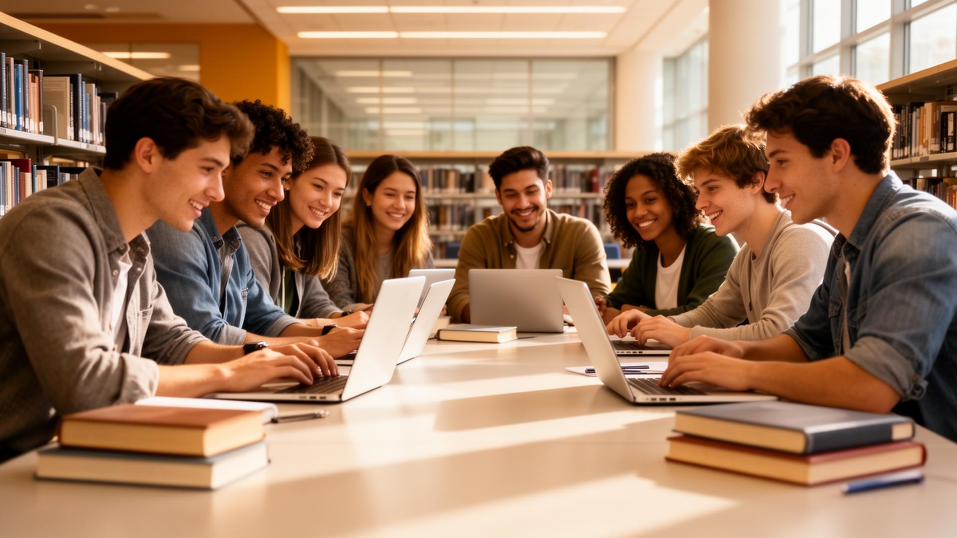 Studierende arbeiten zusammen
